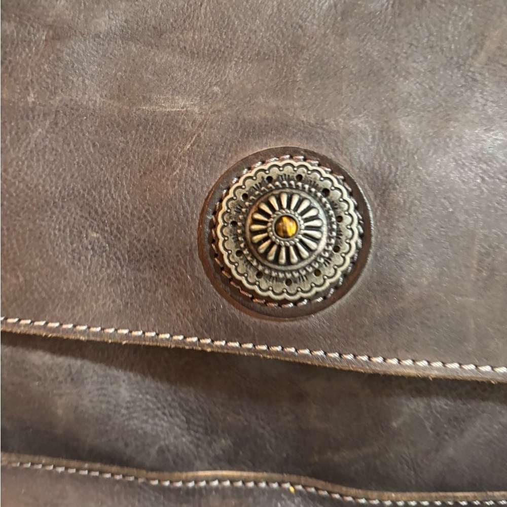 Handmade vintage unisex Classic gray Brown distressed Leather Backpack - Picture 10 of 10